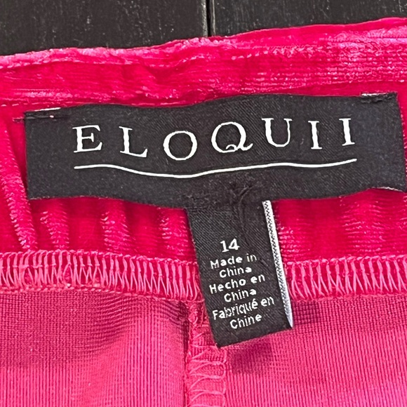 NWT Eloquii Velvet Pink Gathered Waist Front Slit Barbiecore Maxi Skirt size 14 - Picture 7 of 13